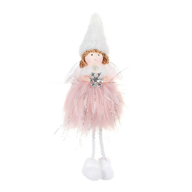 Christmas Xmas Tree Angel Doll Ornament Hanging Pendant Party Decoration Pink
